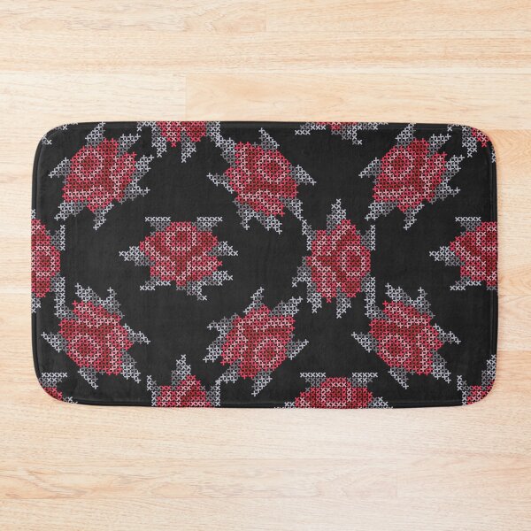 Item preview, embroidered cross stitch rose designed and sold by lex-sky.