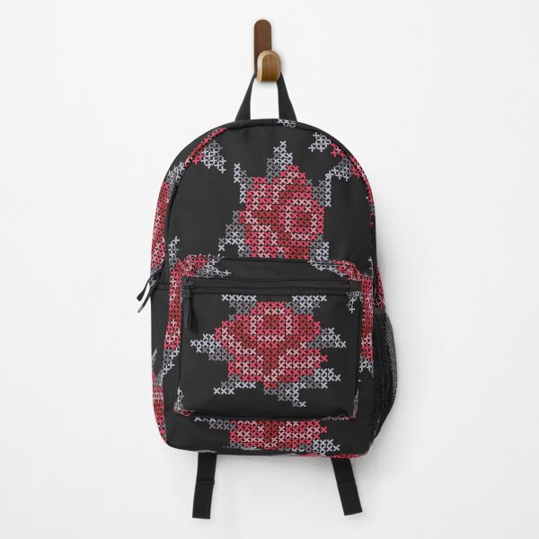 Item preview, embroidered cross stitch rose designed and sold by lex-sky.