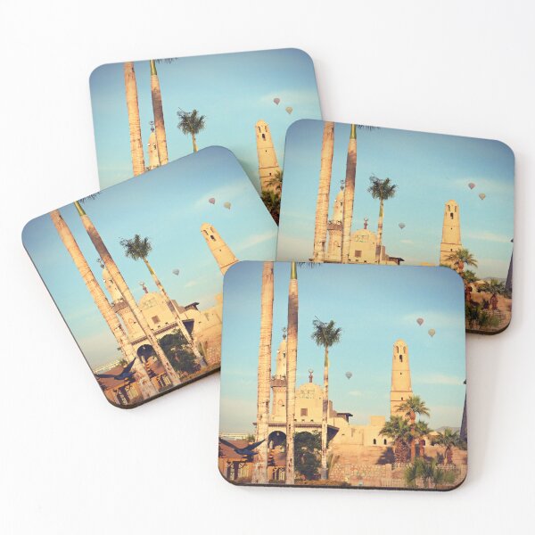 Item preview, Hot air balloons over Abu Haggag Mosque, Luxor Temple designed and sold by art-of-egypt.