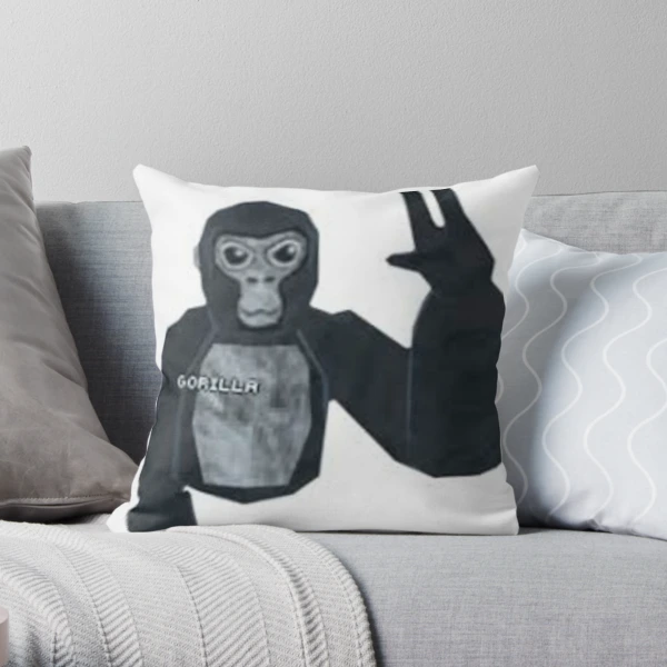 Gorilla 519-2 Throw Pillow by MehrFarbeimLeben