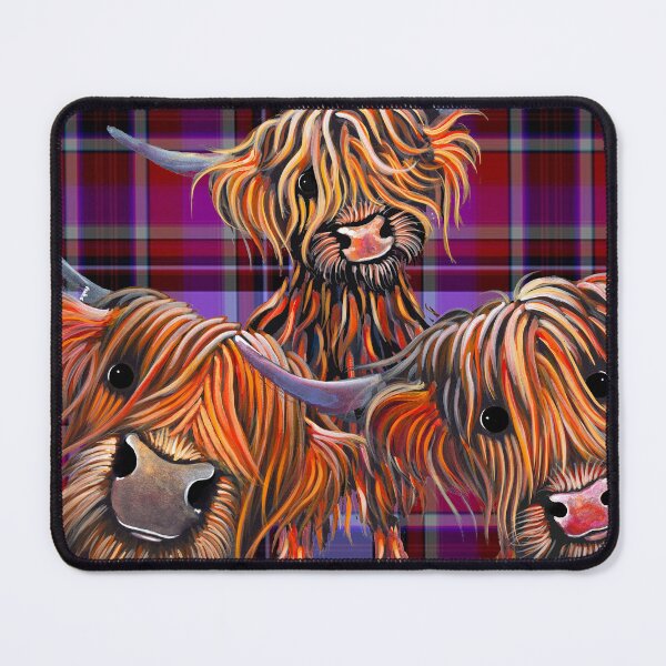 Item preview, HiGHLaND CoW PRiNT ' THe BaKeD BeaNS oN TaRTaN ' BY SHiRLeY MacARTHuR designed and sold by Shirley MacArthur Art.