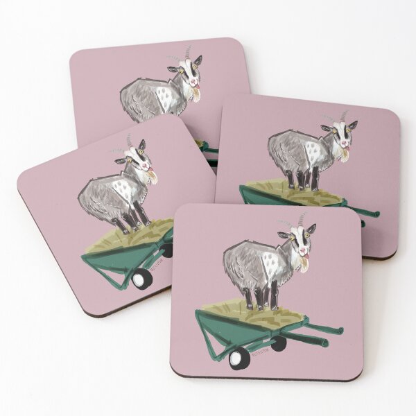 Item preview, Goat pattern in pink designed and sold by EskTuulispaa.