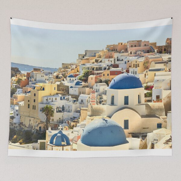 Item preview, Santorini Blue Domed Churches designed and sold by Graham Prentice.