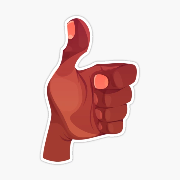 Thumbs Up Okay Cartoon Hand Sign' Sticker | Spreadshirt