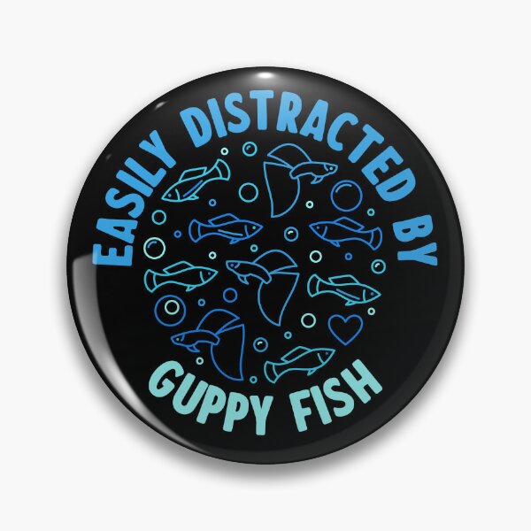 Item preview, Easily Distracted By Guppy Fish Circle-Shaped Colored Design for Fish Lovers  designed and sold by venomousvector.
