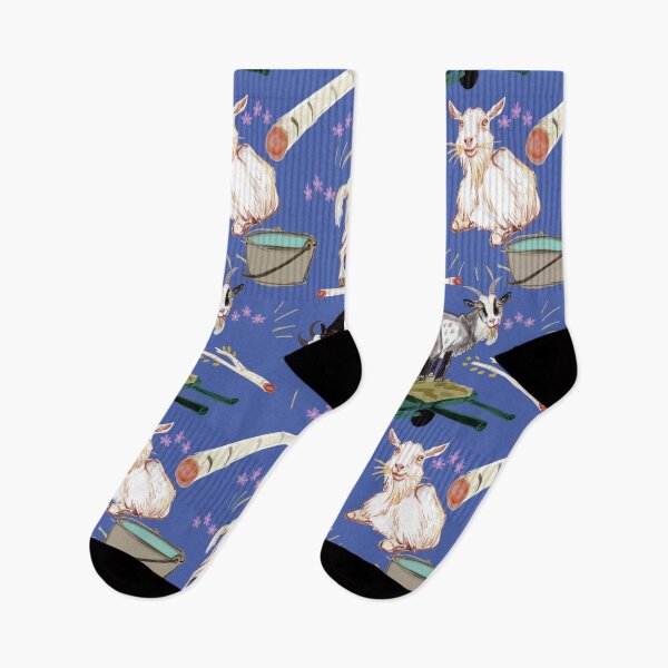 Item preview, Goat pattern in peri blue designed and sold by EskTuulispaa.