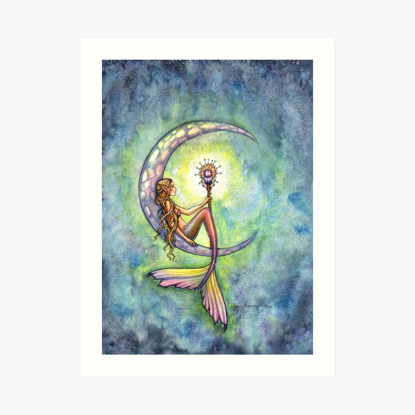 "Mermaid Moon" Mermaid Art by Molly Harrison Art Print