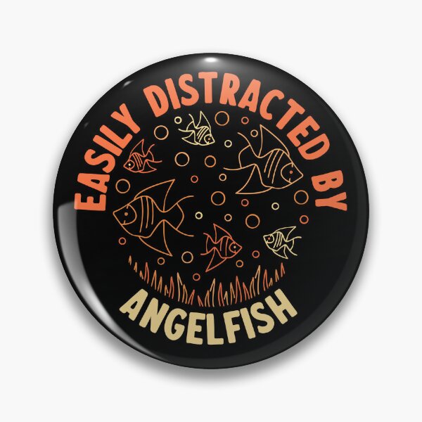 Item preview, Easily Distracted By Angelfish Round Colored Design for Fish Lovers  designed and sold by venomousvector.