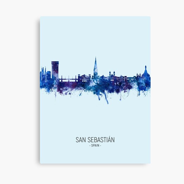 Vista previa del artículo con la obra «San Sebastian Spain Skyline», diseñado y vendido por ArtPrints.