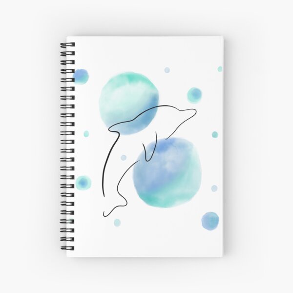 Item preview, Dolphin on blue and turquoise watercolor circles designed and sold by PiX by PE.