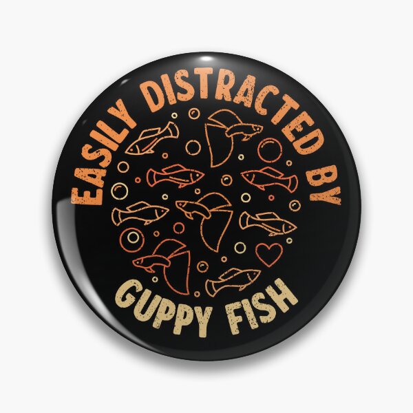 Item preview, Easily Distracted By Guppy Fish - Round Colored Distressed Design for Fish Lovers  designed and sold by venomousvector.