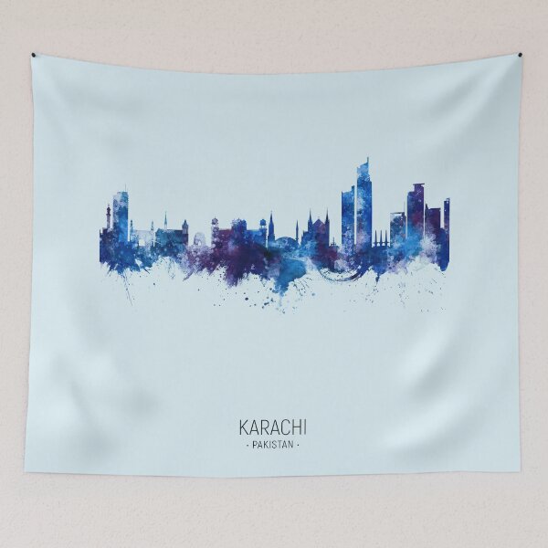 Artikelvorschau, Karachi Pakistan Skyline entworfen und verkauft von ArtPrints.