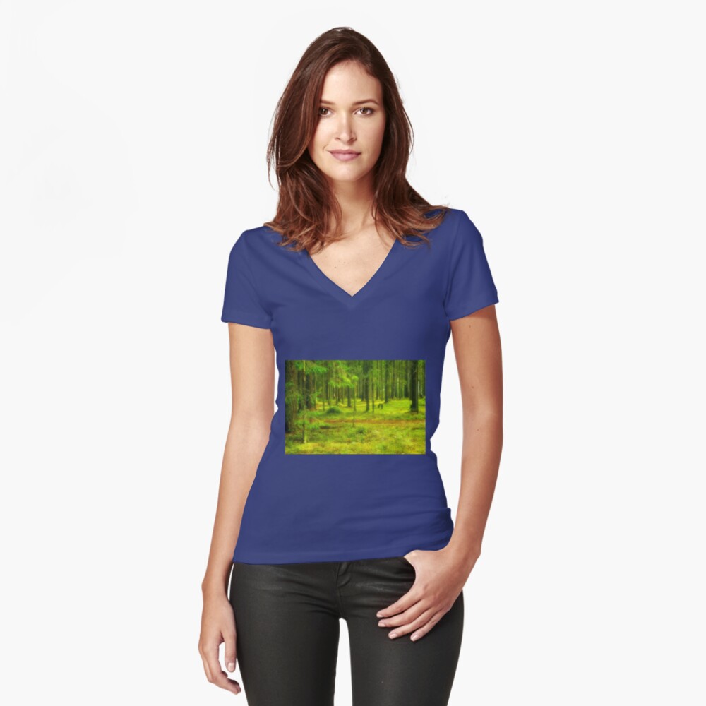 Item preview, Fitted V-Neck T-Shirt designed and sold by Mallorn.