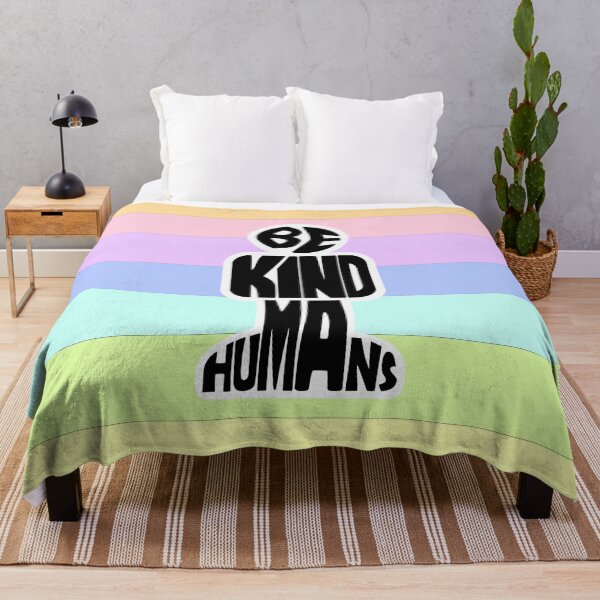 Item preview, Be Kind Humans (stick figure lettering art) black on white designed and sold by MyThingNow.