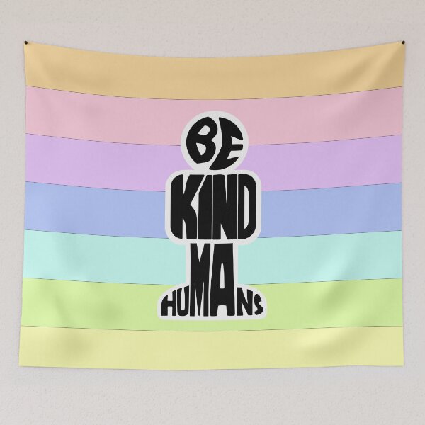 Item preview, Be Kind Humans (stick figure lettering art) black on white designed and sold by MyThingNow.