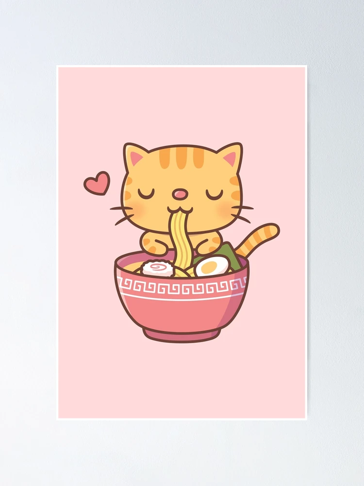 Kawaii Cute Striped Pink Chibi Cat Acrylic Tumbler
