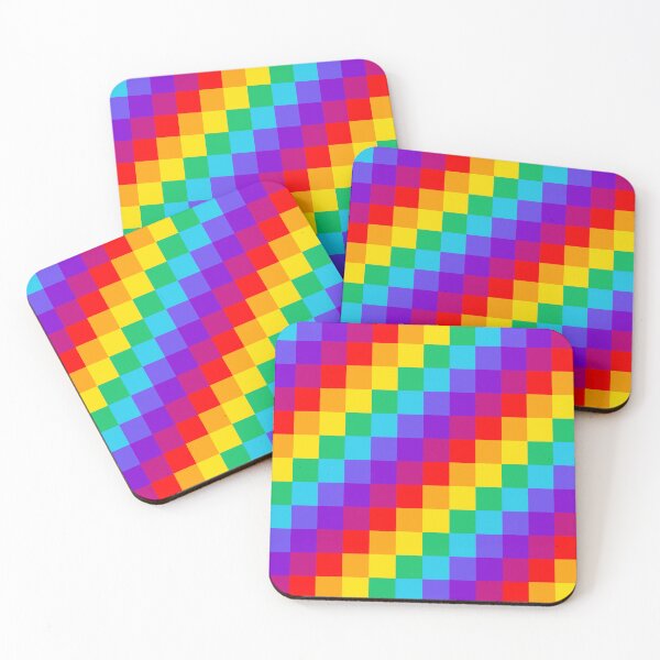 Item preview, Pixelated Prism Vivid rainbow gradient squares in bright colors designed and sold by Vicki Noble Art.