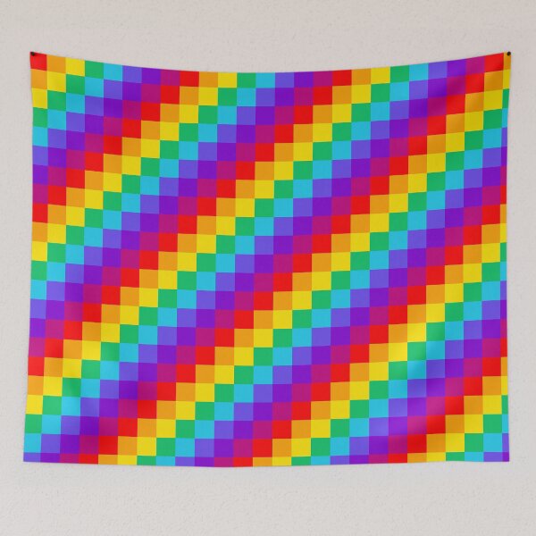 Item preview, Pixelated Prism Vivid rainbow gradient squares in bright colors designed and sold by Vicki Noble Art.