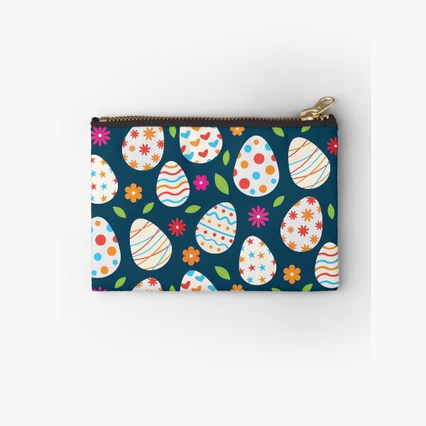 Item preview, Happy Easter eggs pattern with flowers and leaves on dark blue  designed and sold by Yasminepatterns .