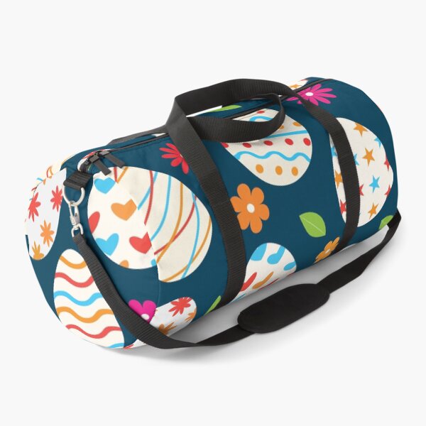 Item preview, Happy Easter eggs pattern with flowers and leaves on dark blue  designed and sold by Yasminepatterns .