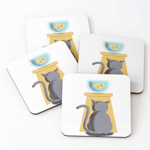 Item preview, cat and fish designed and sold by BuonArt.