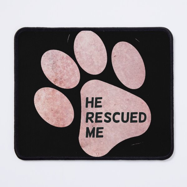 Item preview, He rescued me pink paw  Dont Buy Adopt I love dogs Watercolor blue watercolour dog blue designed and sold by WatercolorFun.