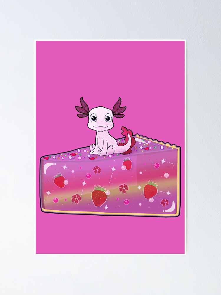 Póster «Pastel De Fresa Ajolote Kawaii» de lazarosdesign | Redbubble