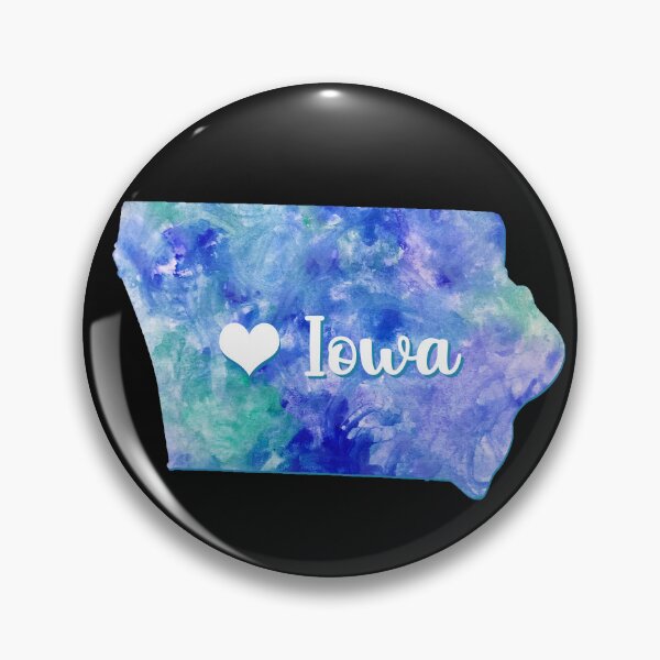 Item preview, Iowa state home USA Map heart watercolor blue watercolour designed and sold by WatercolorFun.