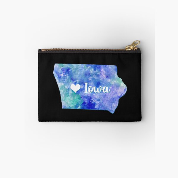 Item preview, Iowa state home USA Map heart watercolor blue watercolour designed and sold by WatercolorFun.