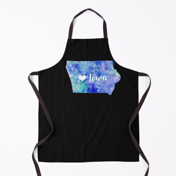 Item preview, Iowa state home USA Map heart watercolor blue watercolour designed and sold by WatercolorFun.