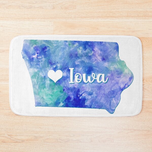 Item preview, Iowa state home USA Map heart watercolor blue watercolour designed and sold by WatercolorFun.