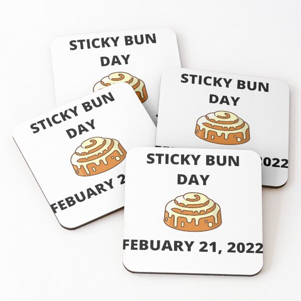 Item preview, National Sticky Bun Day - Febuary 21, 2022 designed and sold by RelaxTimeYogaa.