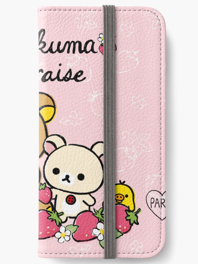 Korilakkuma Sakura Cherry Blossom Pu Leather Tri-Fold Wallet Pouch