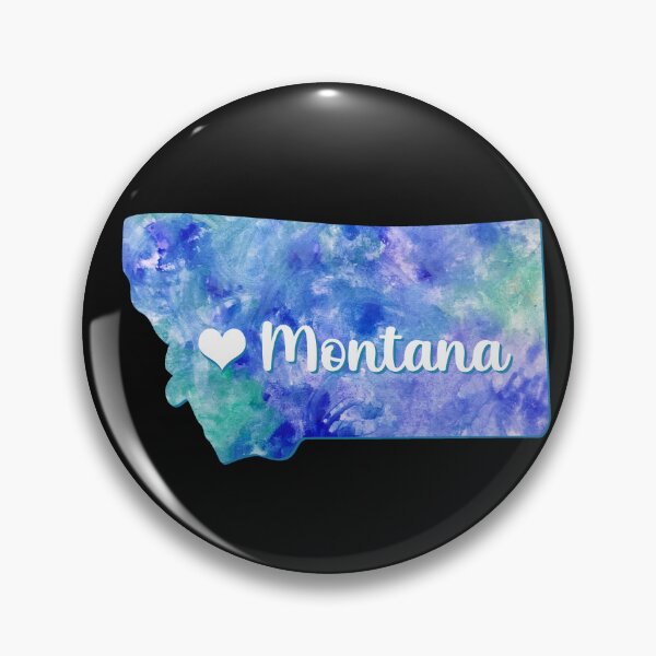 Item preview, Montana state map USA heart watercolor blue watercolour designed and sold by WatercolorFun.
