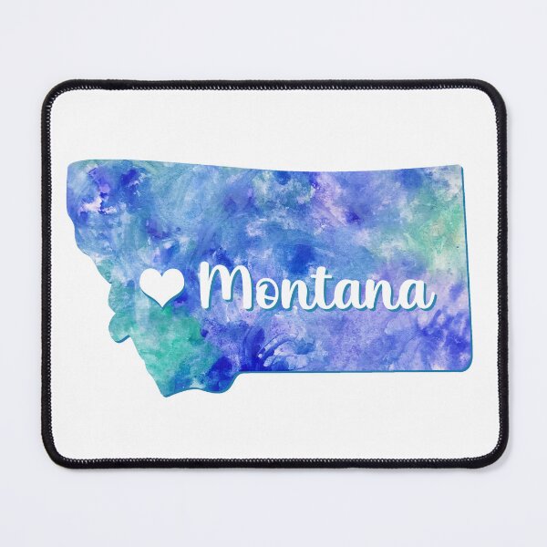 Item preview, Montana state map USA heart watercolor blue watercolour designed and sold by WatercolorFun.