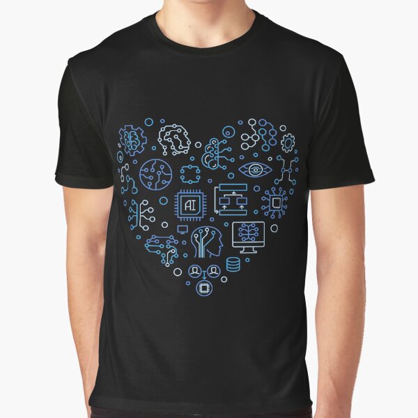 Item preview, I Love Artificial intelligence - AI Heart Minimal Design designed and sold by venomousvector.