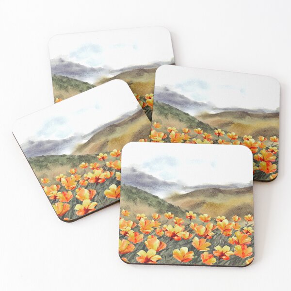 Item preview, Nature Landscape With Beautiful Orange Flowers Watercolor  designed and sold by Yorda Creative.