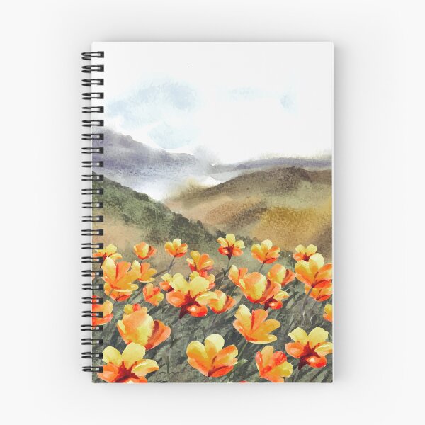 Item preview, Nature Landscape With Beautiful Orange Flowers Watercolor  designed and sold by Yorda Creative.