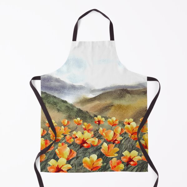 Item preview, Nature Landscape With Beautiful Orange Flowers Watercolor  designed and sold by Yorda Creative.