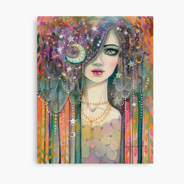 Galaxy Girl Boho Fantasy Art Star Gypsy by Molly Harrison Canvas Print