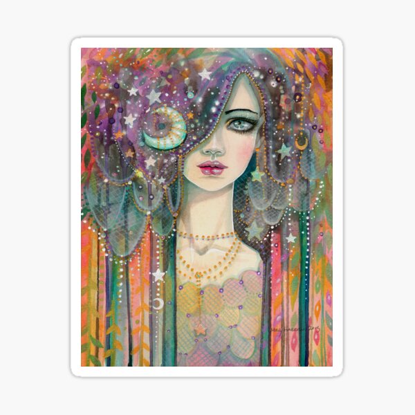 Item preview, Galaxy Girl Boho Fantasy Art Star Gypsy by Molly Harrison designed and sold by Molly  Harrison.