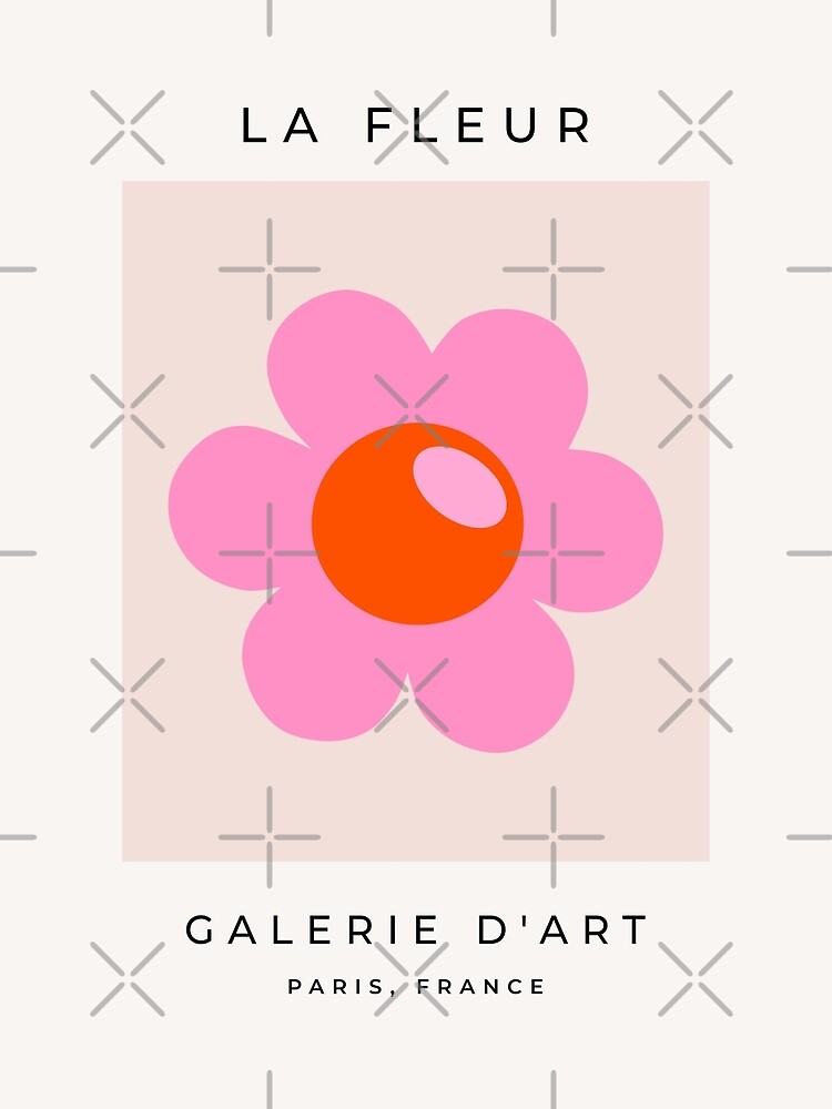 La Fleur | 05 - Retro Flower Print Pink Orange And Neutral Vintage