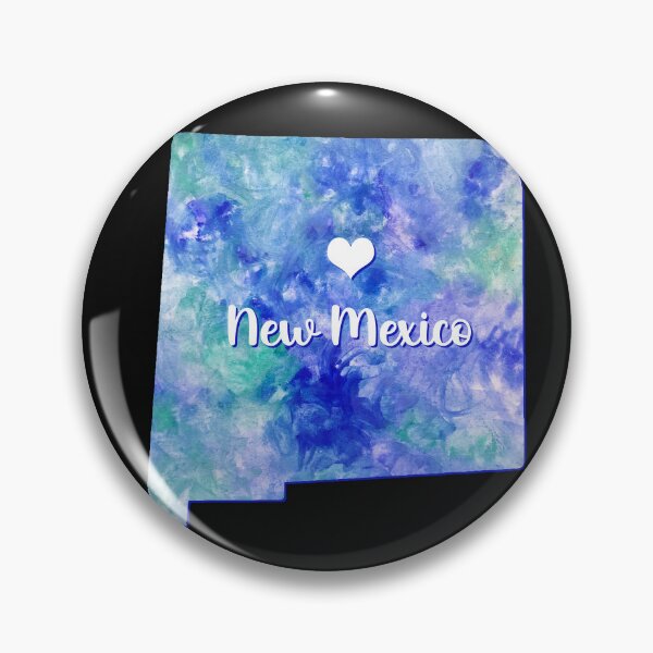 Item preview, New Mexico state map USA heart watercolor blue watercolour designed and sold by WatercolorFun.