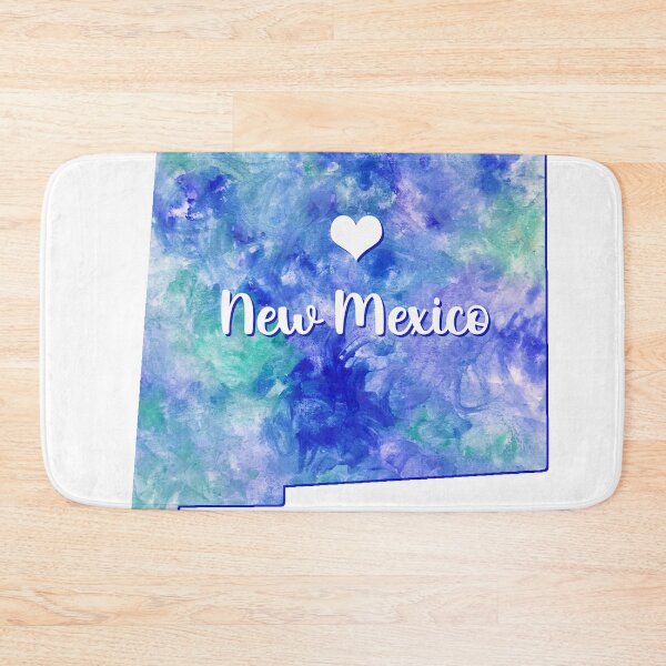 Item preview, New Mexico state map USA heart watercolor blue watercolour designed and sold by WatercolorFun.