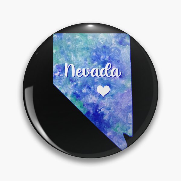 Artikelvorschau, Nevada-Staatskarte USA-Herzaquarell blaues Aquarell entworfen und verkauft von WatercolorFun.