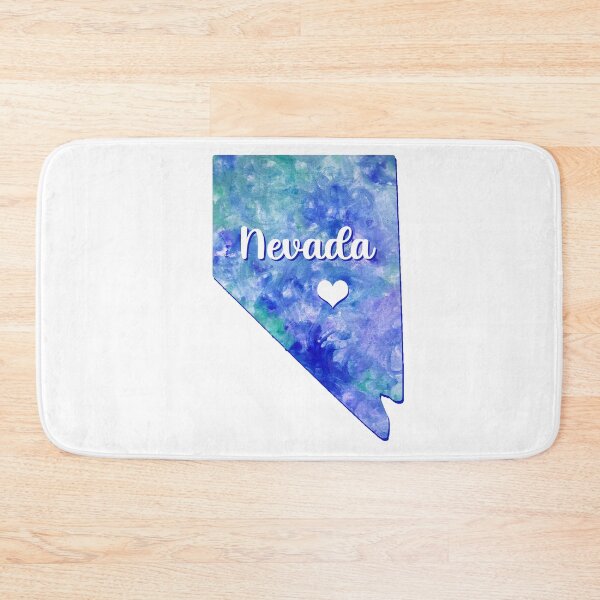 Item preview, Nevada state map USA heart watercolor blue watercolour designed and sold by WatercolorFun.