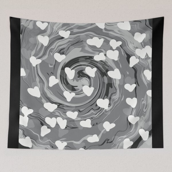Item preview, Valentine’s Day Greyscale Liquid Swirls Retro Pattern designed and sold by JadedLilacsArt.