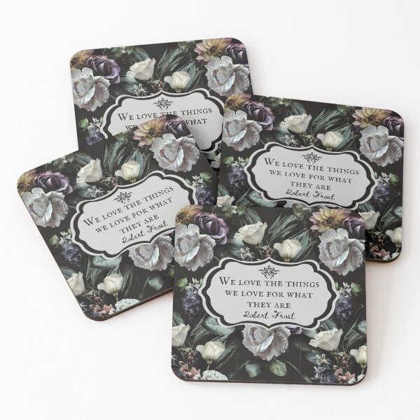 Aperçu de l'œuvre Nous aimons les choses que nous aimons, Robert Frost, citation d'amour, fleurs vintage, cadeau livresque créée et vendue par CultandObscure.