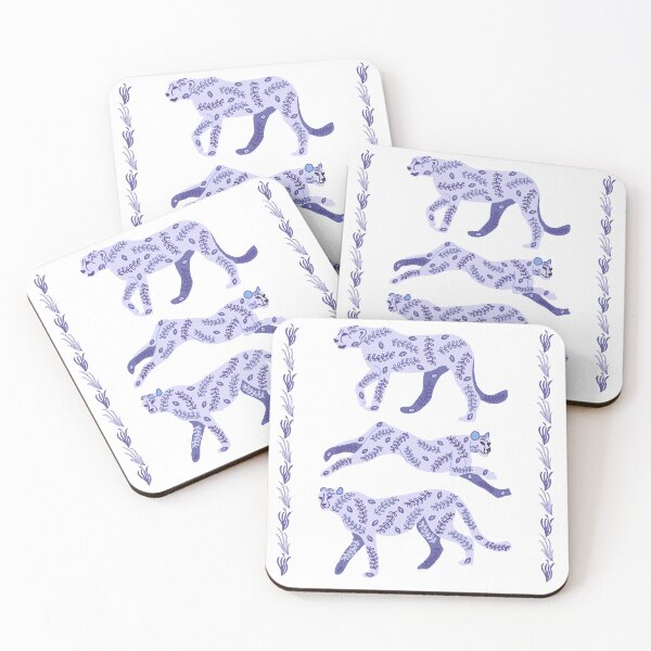 Item preview, Very Peri Panther with henna motifs designed and sold by sarakaquabubble.