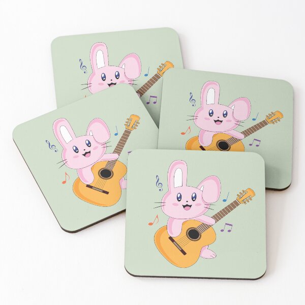 Item preview, Pink Bunny Rabbit Playing Guitar designed and sold by STUDIO-72.